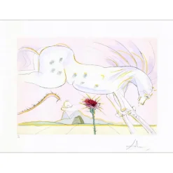 DALI Salvador - Gravure originale "Le cheval et le loup" 56x76cm - 1974