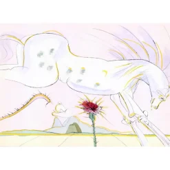 DALI Salvador - Gravure originale "Le cheval et le loup" 56x76cm - 1974