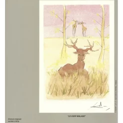 DALI Salvador - Gravure originale "Le cerf malade" 56x76cm - 1974