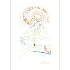 DALI Salvador - Gravure "Marié sautant par-dessus les montagnes" (Or) 56x38cm - 1971