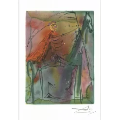 DALI Salvador - Lithographie "Les chevaux Daliniens, Le Cheval de la mort" 56x36cm - 1983