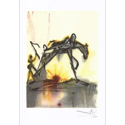 DALI Salvador - Lithographie "Les chevaux Daliniens, Le Cheval de labeur" 56x36cm - 1983
