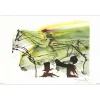 DALI Salvador - Lithographie "Les chevaux Daliniens, Le cheval de Course" 36x56cm - 1983