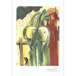 DALI Salvador - Lithographie "Les chevaux Daliniens, Le Centurion " 56x36cm - 1983