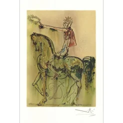 DALI Salvador - Lithographie "Les chevaux Daliniens, Chevalier Romain " 56x36cm - 1983