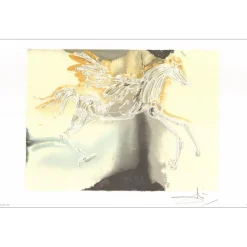 DALI Salvador - Lithographie "Les chevaux Daliniens, Pégase" 36x56cm - 1983