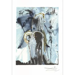 DALI Salvador - Lithographie "Les chevaux Daliniens, Don Quichotte " 56x36cm - 1983