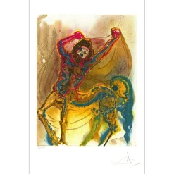 DALI Salvador - Lithographie "Les chevaux Daliniens, Le Centaure de Crête" 56x36cm - 1983