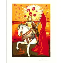 DALI Salvador - Lithographie "Le chevalier d'or" 59x45cm