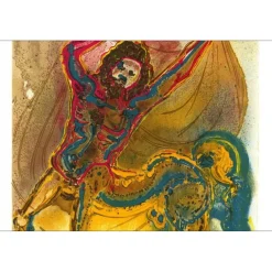 DALI Salvador - Lithographie "Les chevaux Daliniens, Le Centaure de Crête" 56x36cm - 1983
