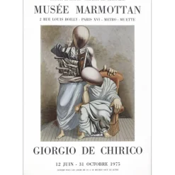 DE CHIRICO Giorgio - Lithographie "Exposition Musée Marmottan, Paris" 72x50cm - 1975