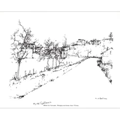 DE GALLARD Michel - Lithographie signée au crayon "Thorigny sur Creuse dans l'Yonne" 27x21cm - 1961