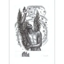 DECARIS Albert - Gravure originale au burin "Personnage" 57x38cm