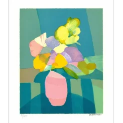 DEFOSSEZ Alfred - Lithographie originale "Bouquet de Provence" 55x45cm