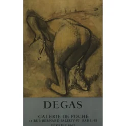 DEGAS Edgar - Lithographie "Exposition Galerie de Poche, Paris" 72x43cm - 1962