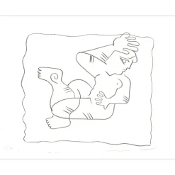 DEL RE Marco - Lithographie originale "Femme nue allongée" 38x49cm