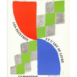 DELAUNAY Sonia - Affiche Lithographique  "Exposition fête de l'humanité, Paris" 65x50cm - 1970