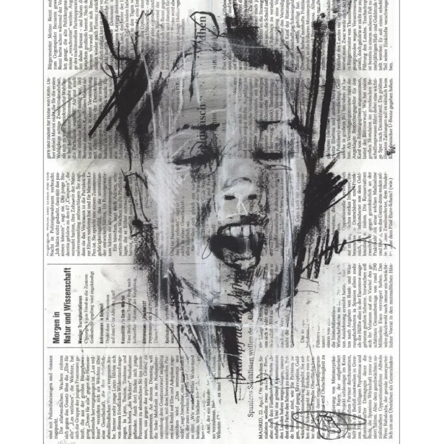 DENNING Guy - Sérigraphie originale rehaussée "Editions Die markte, HC15/20" 65x50cm - 2014