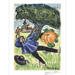 DESNOYER François - Lithographie originale "Le gland et la citrouille" 38x28cm - 1961