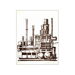DESNOYER François - Lithographie "l'usine" 27x21cm - 1963 - Signée à la main par l'artiste