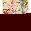 DEZACHE - Peinture originale sur carte "Panthère rose" 44x34cm - 2022