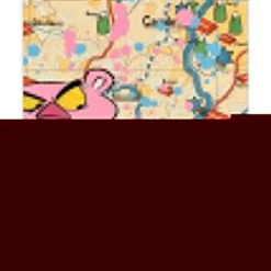 DEZACHE - Peinture originale sur carte "Panthère rose" 44x34cm - 2022