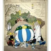 DEZACHE - Peinture originale sur carte "Asterix et Obélix, Idéfix et les Schtroumpfs" 119x99cm - 2023