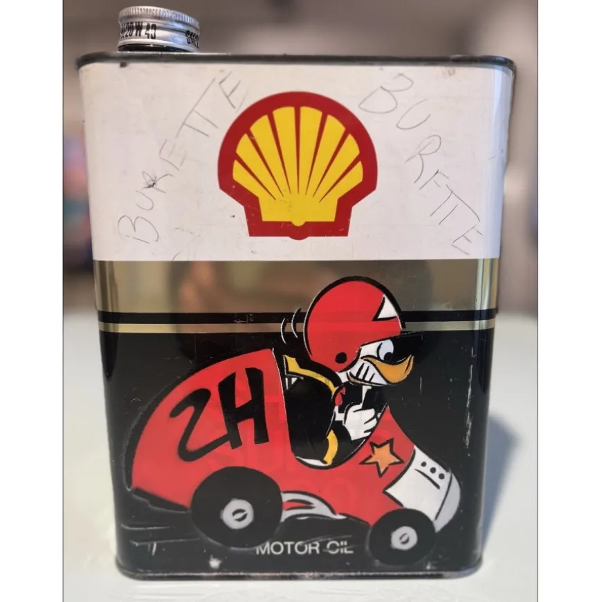 DEZACHE - Peinture originale sur bidon "Donald en voiture" - 21x17x6,5 cm - 2023