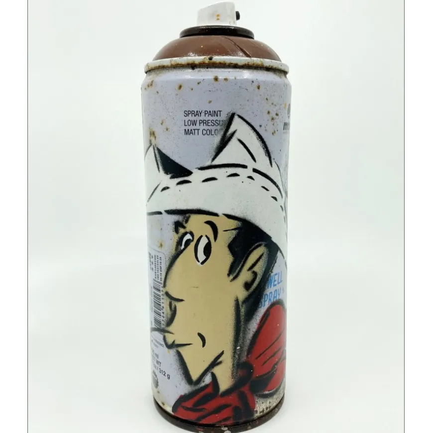 DEZACHE - Peinture sur bombe aérosol usagée "Lucky Luck" 18 cm - 2023