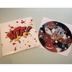 DEZACHE - Peinture sur disque vinyle et pochette "Picsou" 32x32 cm - 2023