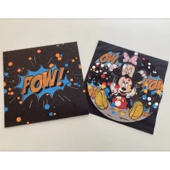 DEZACHE - Peinture sur disque vinyle et pochette "Mickey et Minnie" 32x32 cm - 2023