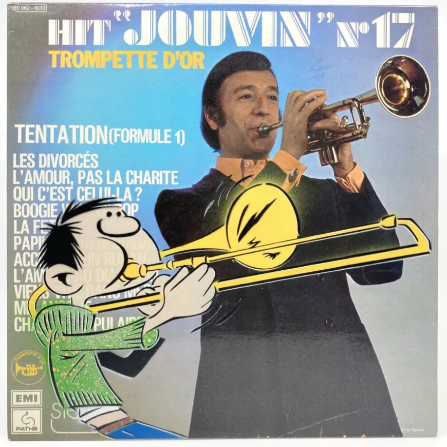 DEZACHE - Peinture sur pochette vinyle "Gaston Lagaffe" 32x32cm - 2023