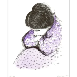D'HAUTERIVES Arnaud - Lithographie "Femme" 32x25cm - 1971