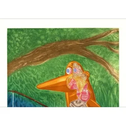 DI ROSA Hervé - Gravure originale  "Le pêcheur (La leçon d'anatomie)" 122x88cm - 2007