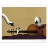 DONADINI Jean Paul - Lithographie originale "Cygnes et le violon" 56x76cm