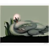DONADINI Jean Paul - Lithographie originale "Le Cygne" 56x76cm
