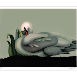 DONADINI Jean Paul - Lithographie originale "Le Cygne" 56x76cm
