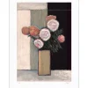 DORÉ - Lithographie originale "Bouquet de fleur dans un vase brun" 65x50cm