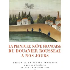 DOUANIER Rousseau (ROUSSEAU Henri dit) - Lithographie "Exposition Maison de la pensée Française, Paris" 66x51cm - 1960