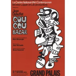 DUBUFFET jean - Sérigraphie "Exposition au grand palais, Paris " 72x48cm - 1973