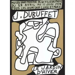 DUBUFFET jean - Sérigraphie "Exposition Musée d'art moderne, Paris" 42x29cm - 1972
