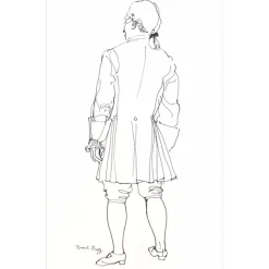 DUFY Raoul - Lithographie "Portrait de Isaac Newton de dos, étude pour la fée électricité" 30x18cm - 1965