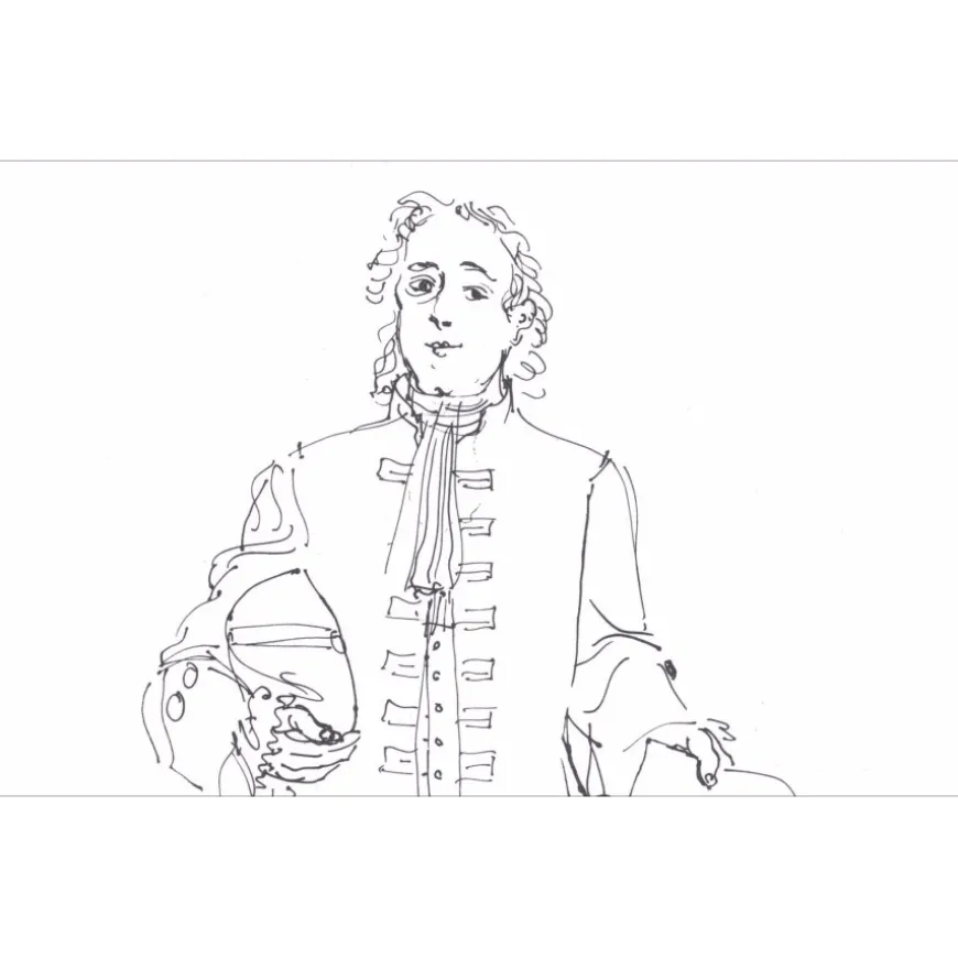 DUFY Raoul - Lithographie "Portrait de Isaac Newton, étude pour la fée électricité" 30x18cm - 1965
