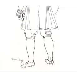 DUFY Raoul - Lithographie "Portrait de Isaac Newton de dos, étude pour la fée électricité" 30x18cm - 1965