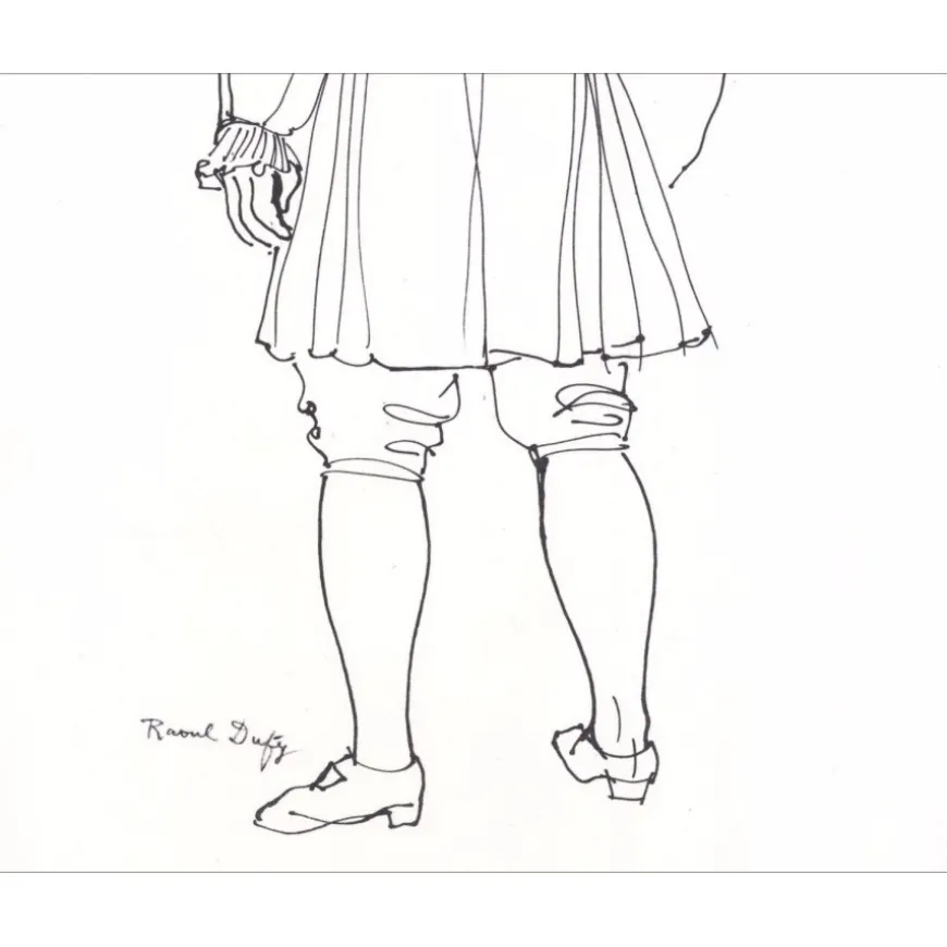 DUFY Raoul - Lithographie "Portrait de Isaac Newton de dos, étude pour la fée électricité" 30x18cm - 1965