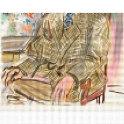 DUFY Raoul - Lithographie rehaussée "Autoportrait au fauteuil" 38x29cm -1953