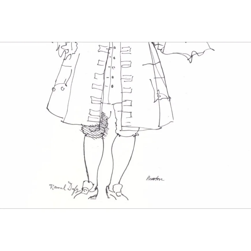 DUFY Raoul - Lithographie "Portrait de Isaac Newton, étude pour la fée électricité" 30x18cm - 1965