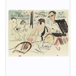 DUNOYER de SEGONZAC - Lithographie "Eden Roc" 30x24cm - 1965