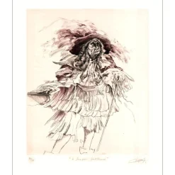 DUPUIS Jean - Lithographie originale "le bourgeois gentilhomme" 84x75cm