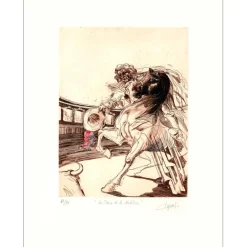 DUPUIS Jean - Lithographie originale "Les Jeux de la Noblesse" 65x50cm